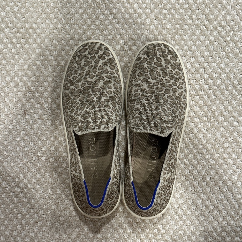 Rothy's Leopard Patterned Slip-Ons